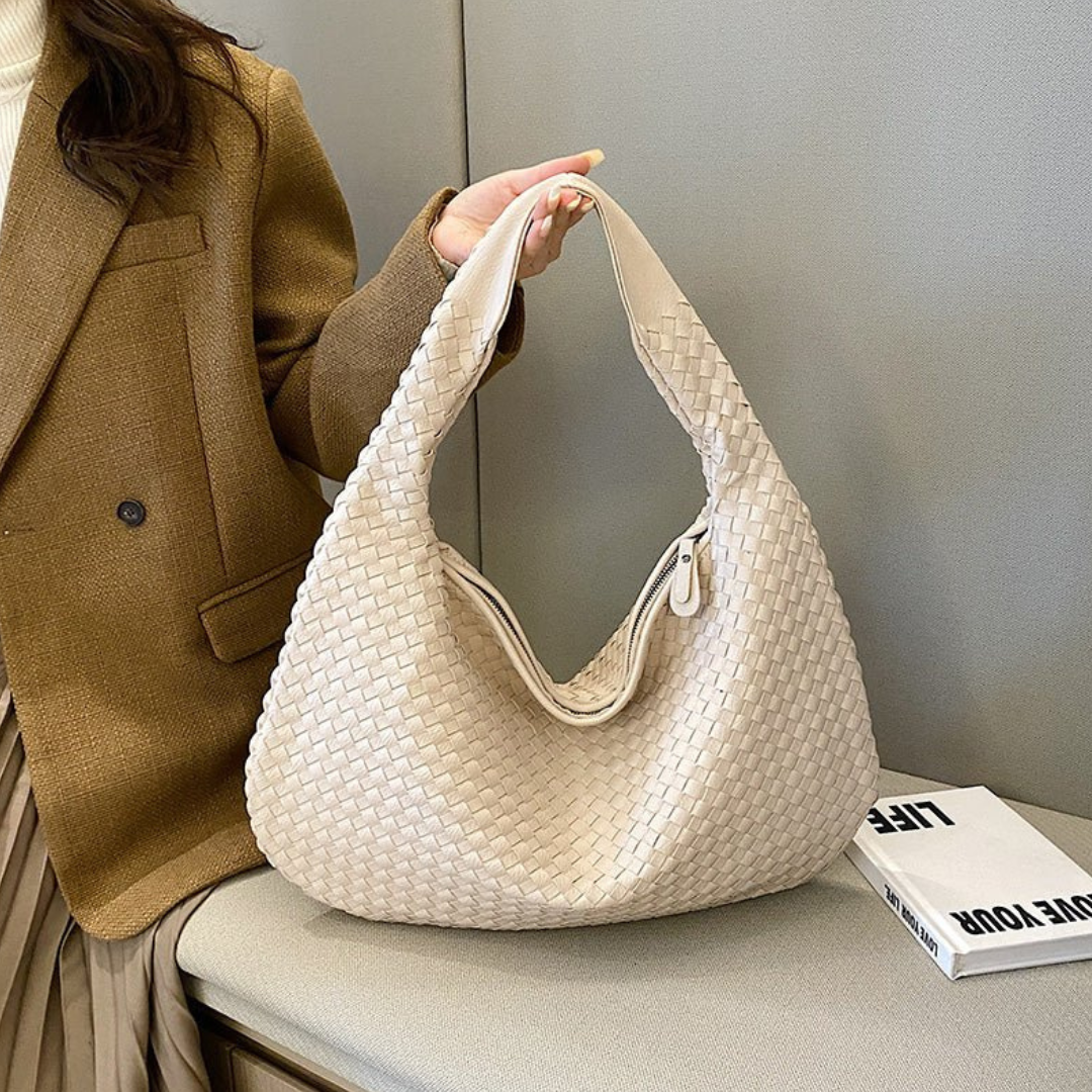 Dame skuldertaske – vævet look – elegant stil – alsidig brug