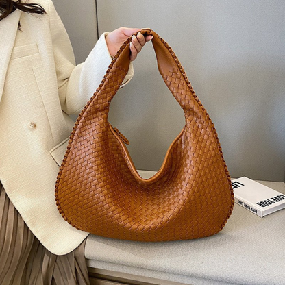 Dame skuldertaske – vævet look – elegant stil – alsidig brug