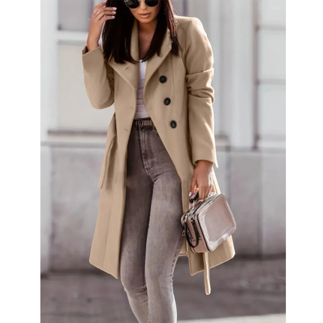 Elegant Varm Trenchcoat til Kvinder-1