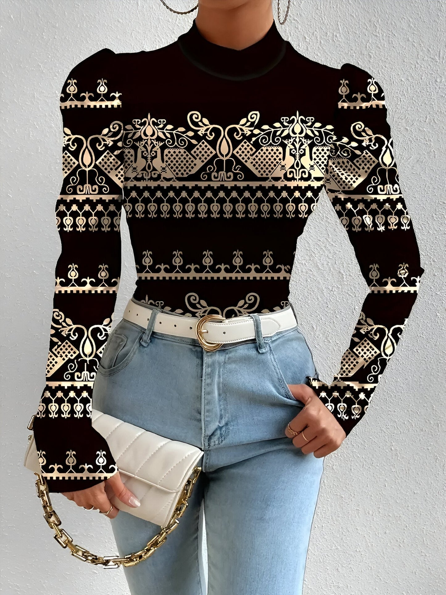 Variant image for Elegant Blomstret Bluse Til Kvinder-20