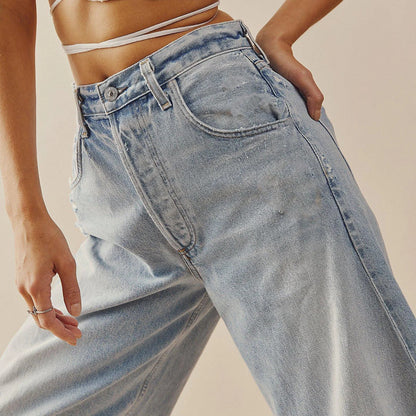 Høj Talje Wide-Leg Dame Jeans-5