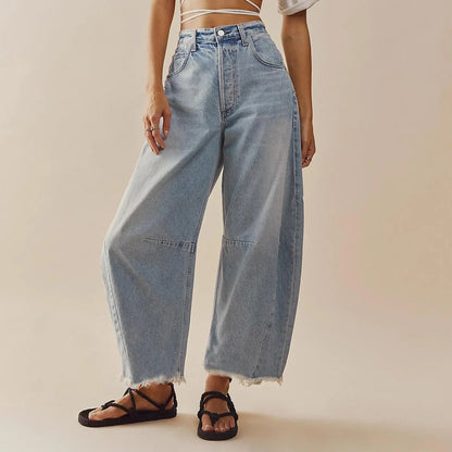 Høj Talje Wide-Leg Dame Jeans-2