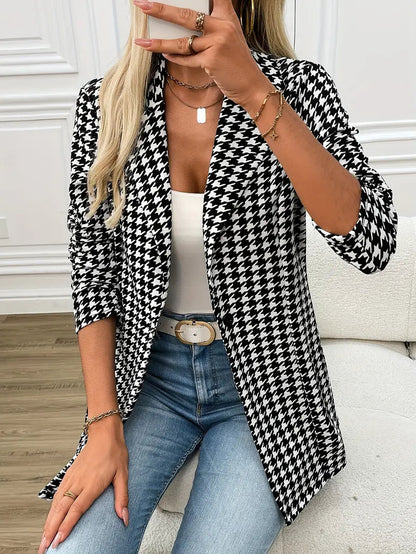 Klassisk Blazer med Mønster – Stilfuld & Tidsløs2