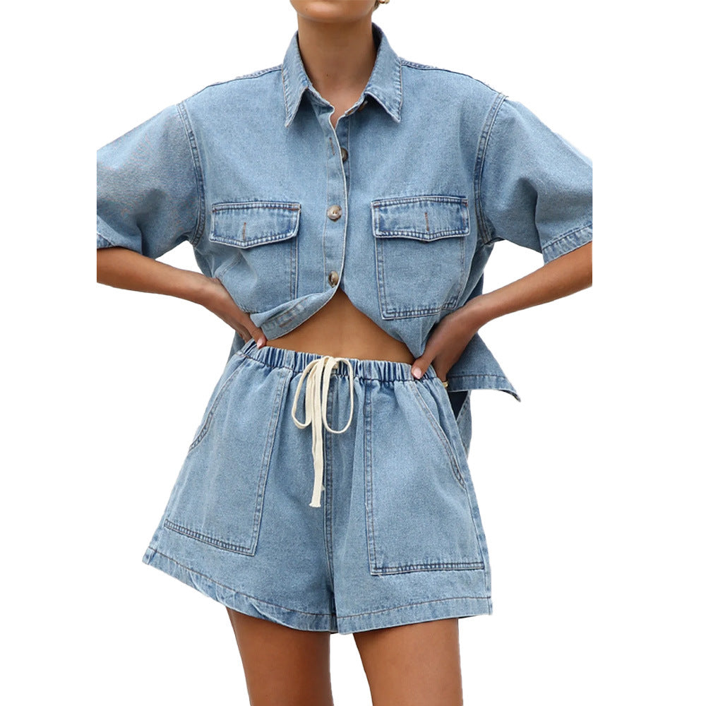 Denimshorts til kvinder – Lys blå – Regular fit – Trendy design
