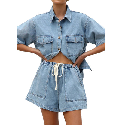 Denimshorts til kvinder – Lys blå – Regular fit – Trendy design