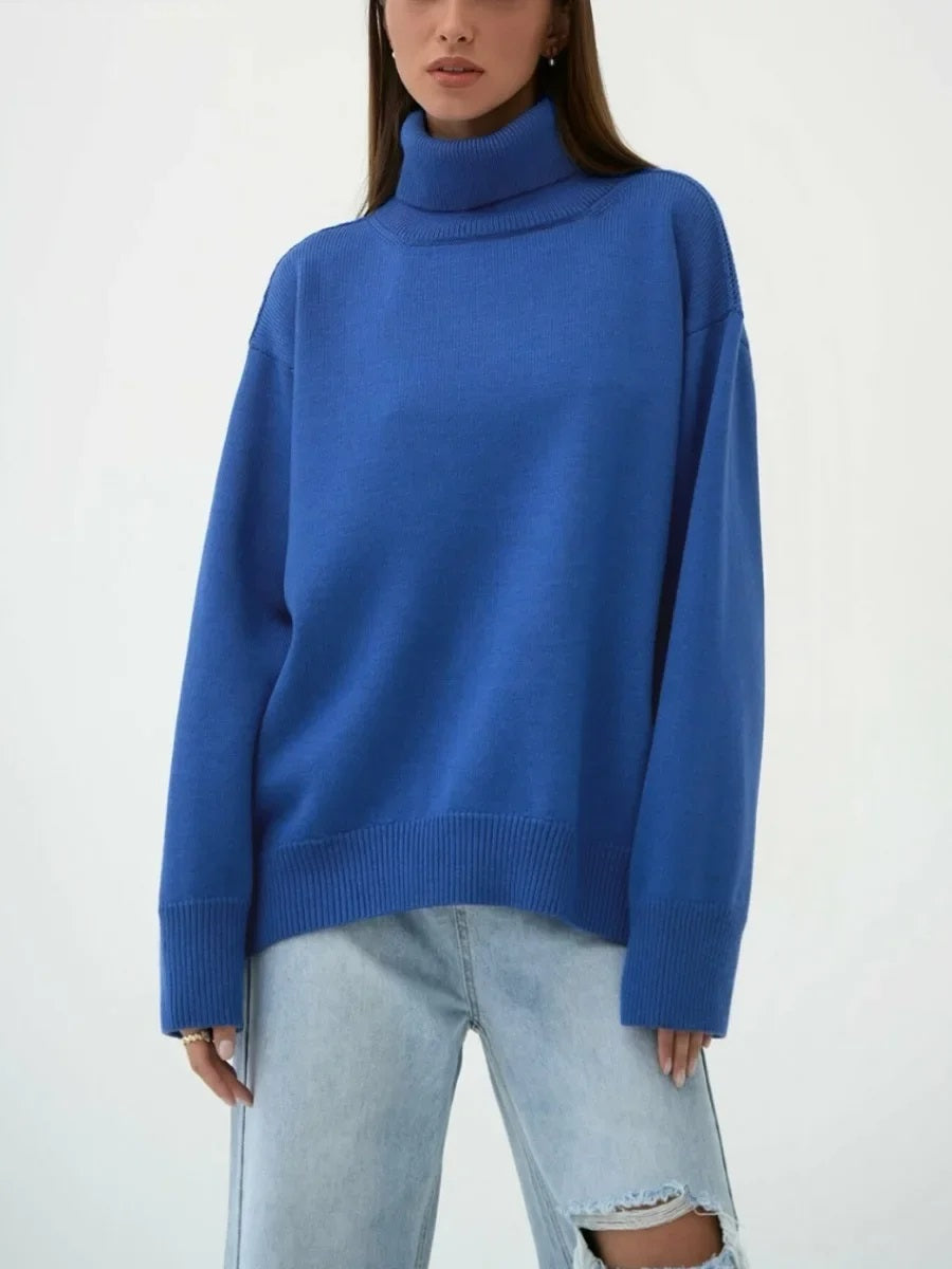 Oversize Rullekrave Sweater – Varm og Stilfuld