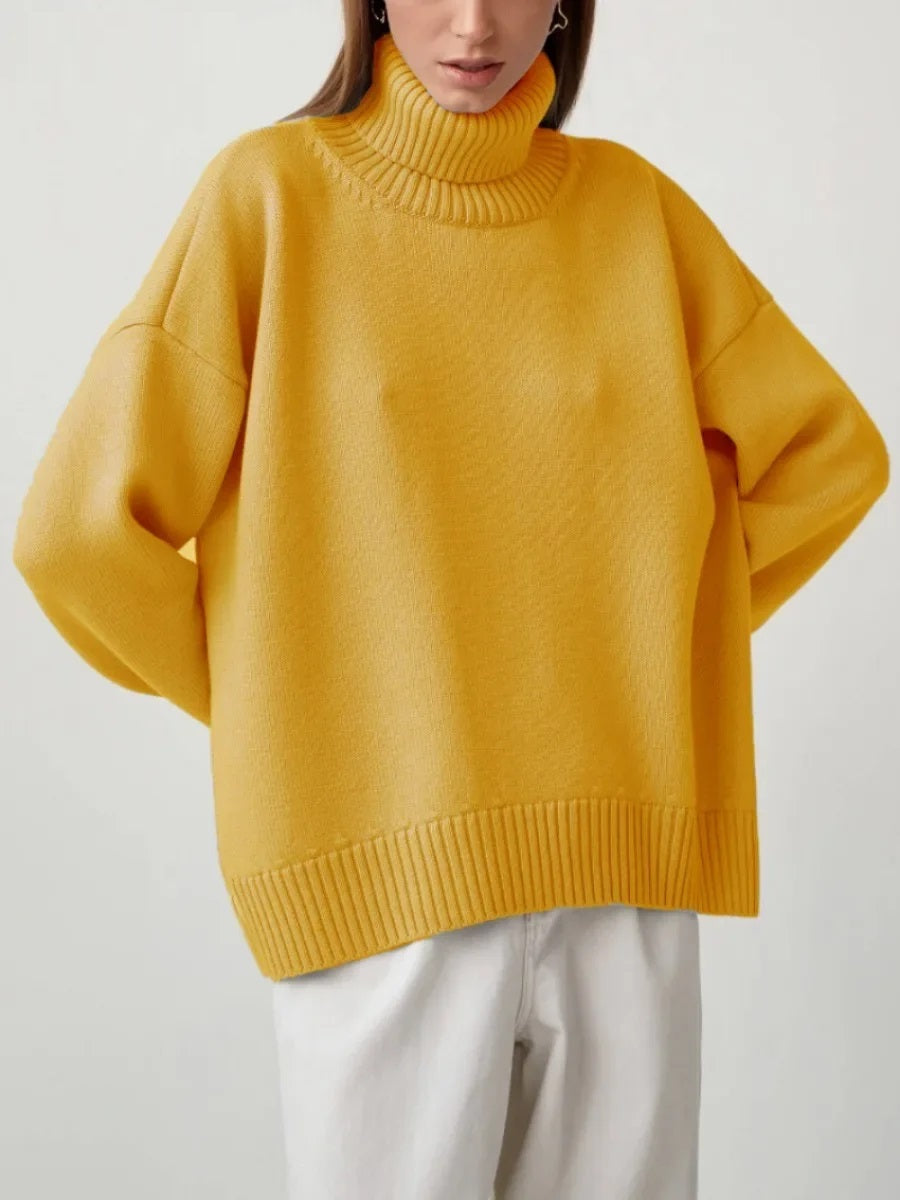 Oversize Rullekrave Sweater – Varm og Stilfuld