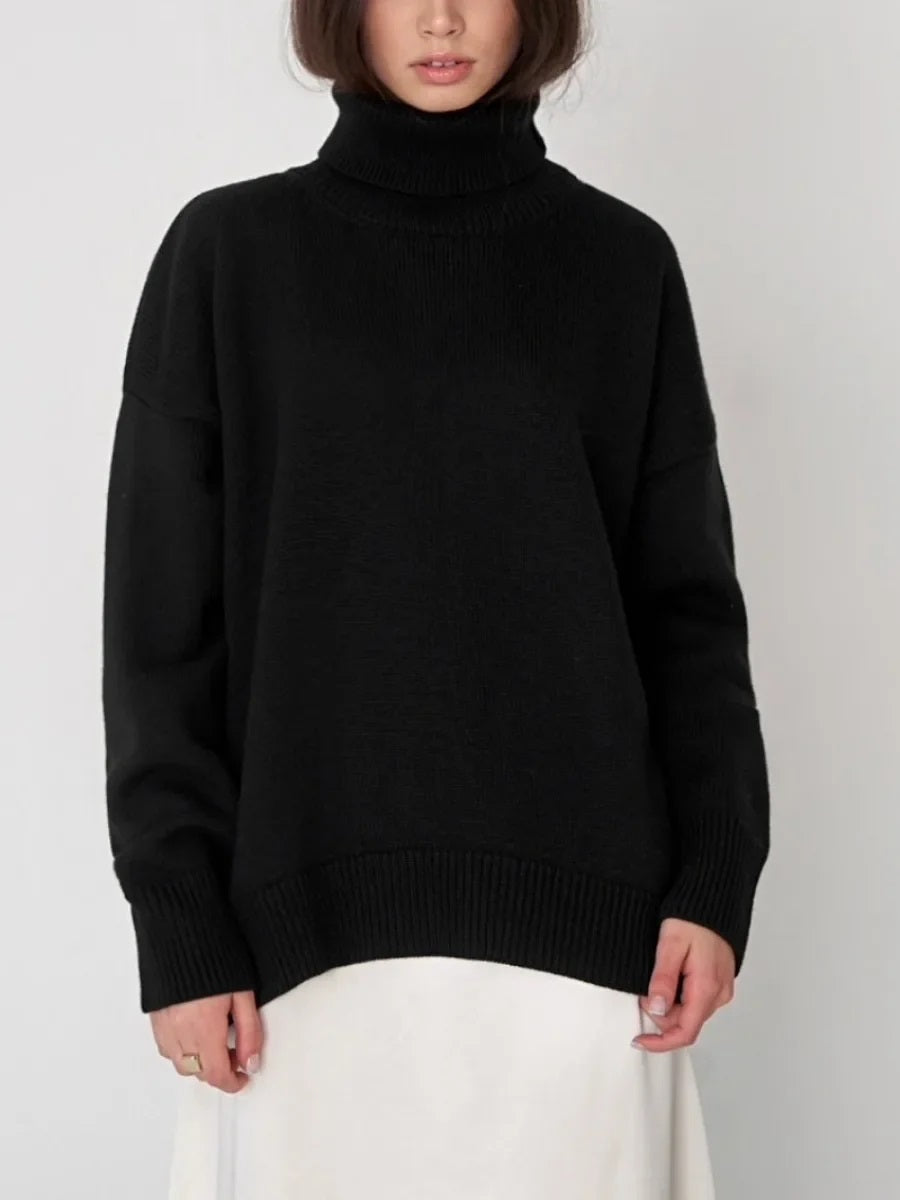 Oversize Rullekrave Sweater – Varm og Stilfuld