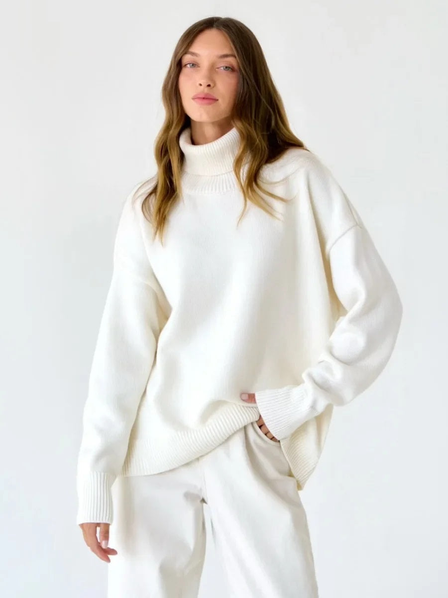 Oversize Rullekrave Sweater – Varm og Stilfuld