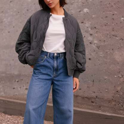 Casual jakke til kvinder – Let bomberjakke – Lynlås – Afslappet stil