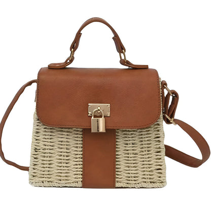 Skuldertaske til kvinder - Rattan - Syntetisk læder - Stilfuld