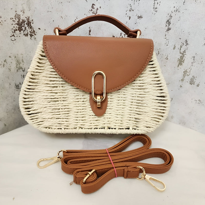 Sommertaske til kvinder - Vævet krop - Justerbar rem - Smart spændetalje