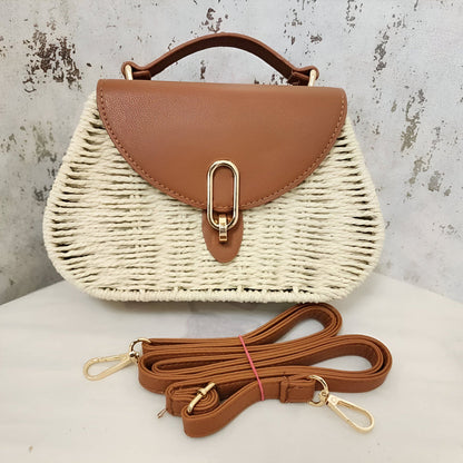 Sommertaske til kvinder - Vævet krop - Justerbar rem - Smart spændetalje