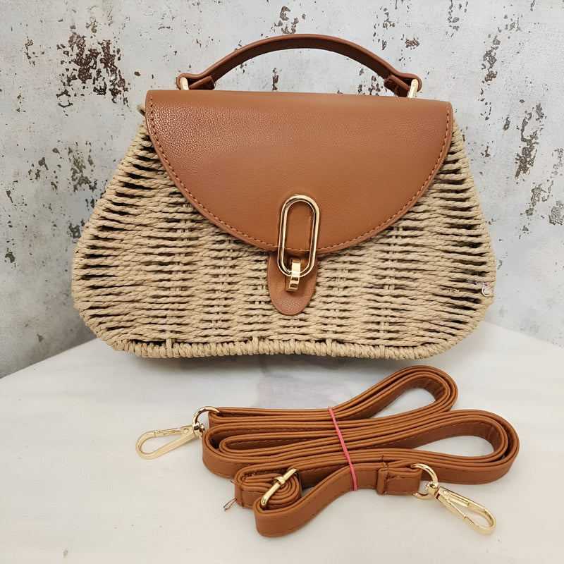 Sommertaske til kvinder - Vævet krop - Justerbar rem - Smart spændetalje