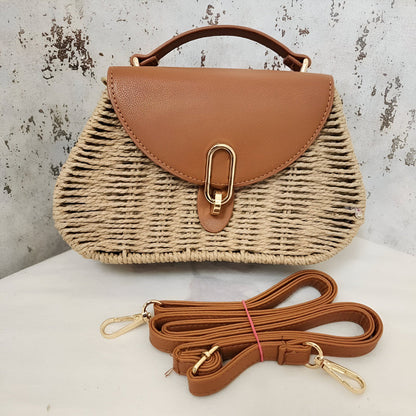 Sommertaske til kvinder - Vævet krop - Justerbar rem - Smart spændetalje
