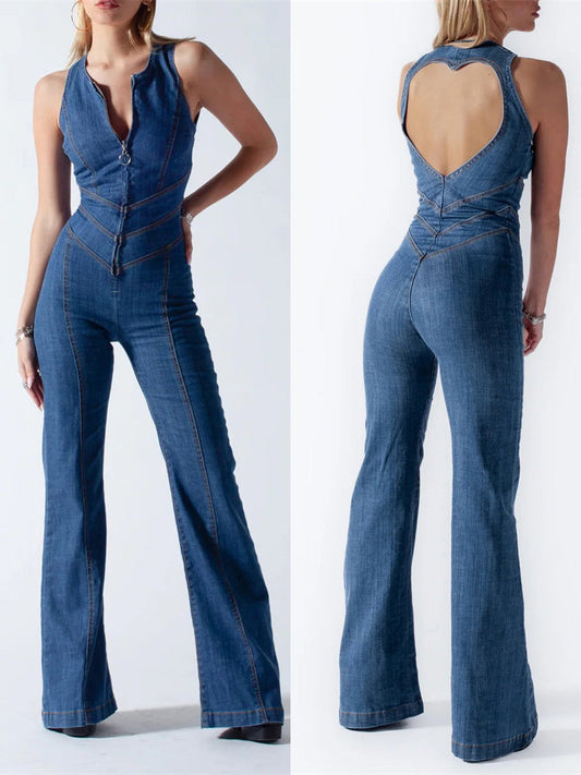 Stilfuld denim-jumpsuit til ubesværet brug hele dagen