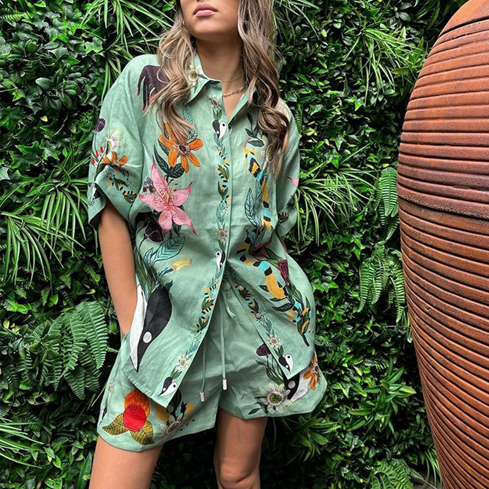 Stilfuldt Sommersæt Med Dyreprint-3