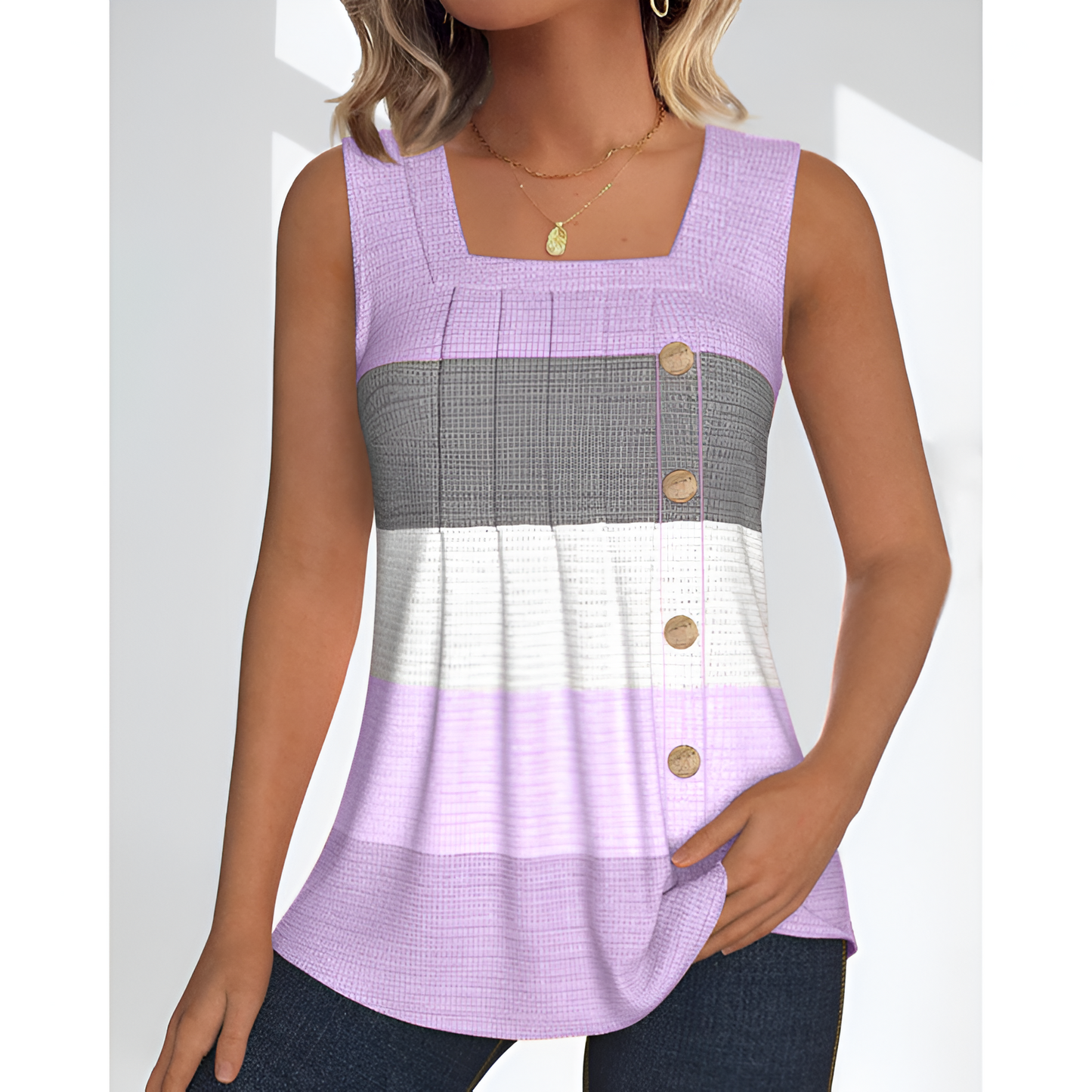 Tank top til kvinder - afslappet pasform - sommerstil - luftigt stof