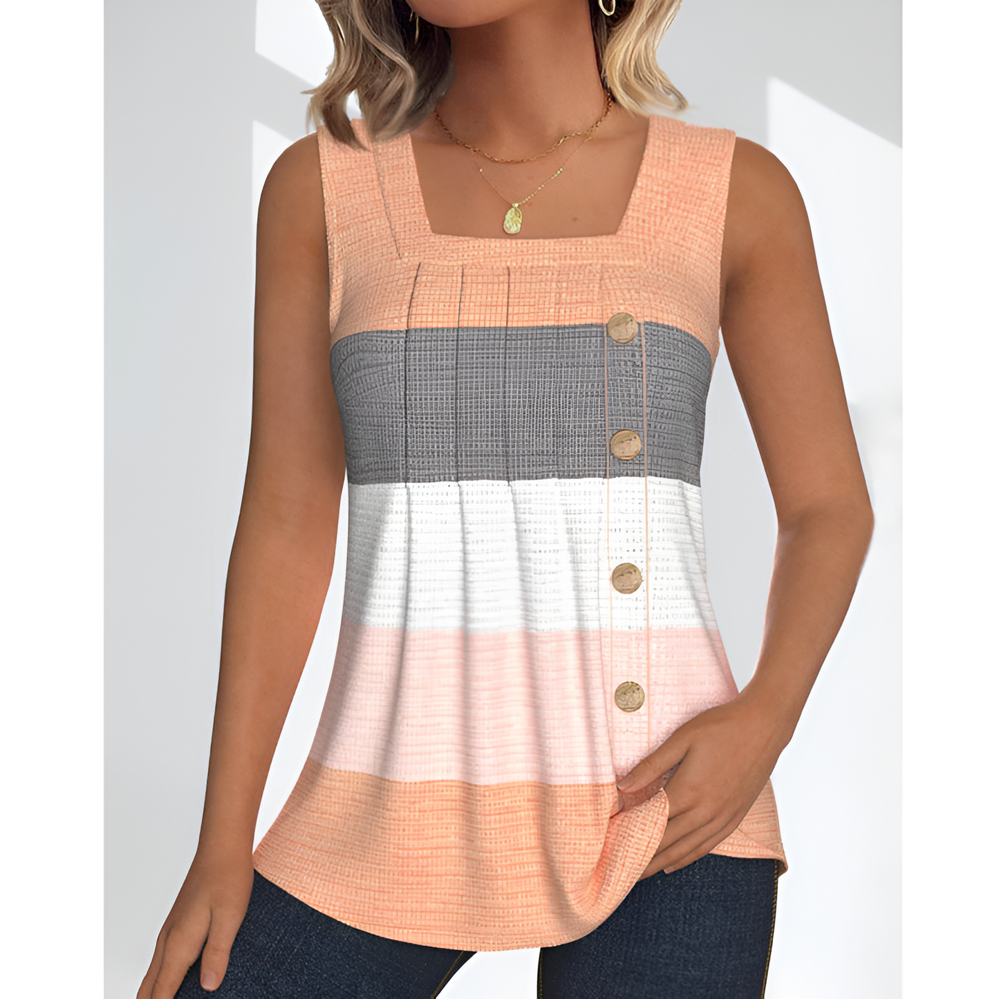 Tank top til kvinder - afslappet pasform - sommerstil - luftigt stof