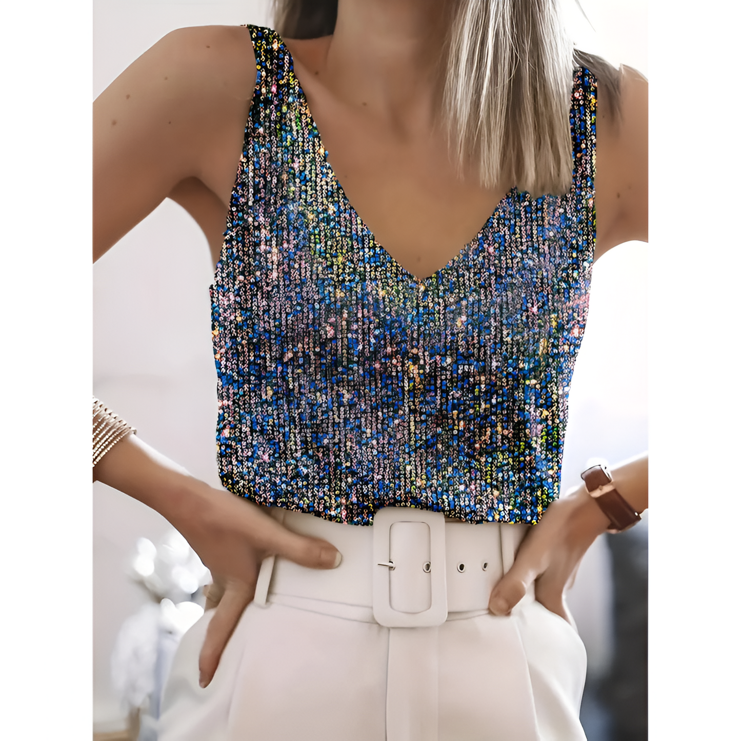 Top til kvinder - Glam-look - Behagelig pasform - Glitrende stil