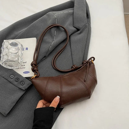 Skuldertaske til kvinder – Tidløst design – Snøre lukning – Afrundet form