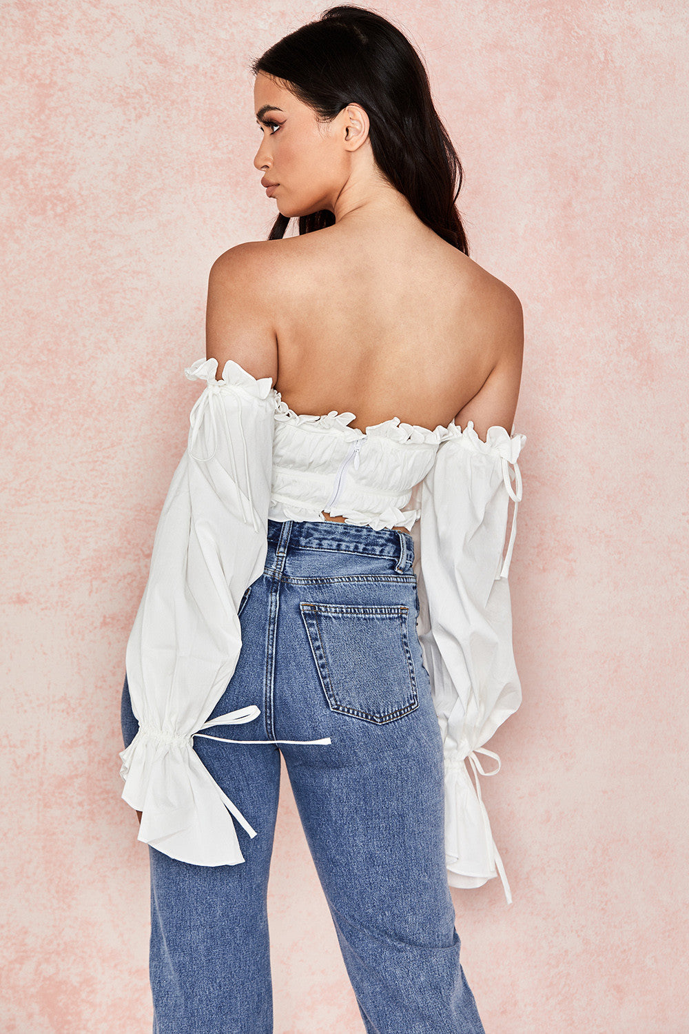 Off-shoulder crop top til kvinder – Trendy sommerstil – Blødt bomuld – Normal pasform